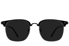 BS1913-0662_Black_Semi-rimless_TR90_sunglasses_front