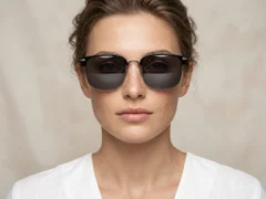 BS1913-0664_Black_Semi-rimless_TR90_sunglasses-tryon_female