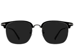 BS1913-0664_Black_Semi-rimless_TR90_sunglasses_front