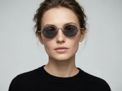 BS1913-0669_Grey_Round_Titanium_sunglasses-tryon_female