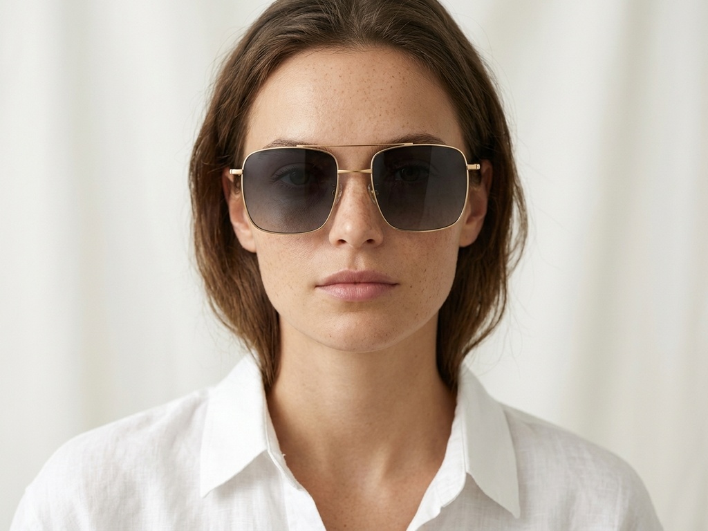BS1913-0671_Golden_Aviator_Titanium_sunglasses-tryon_female