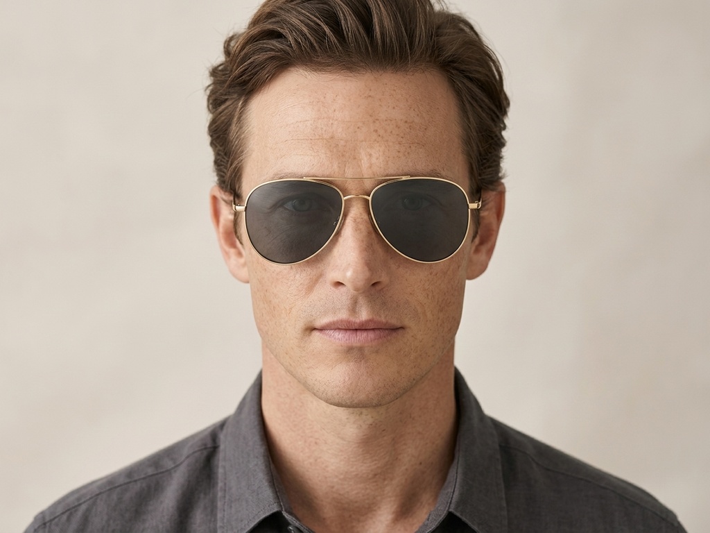 BS1913-0672_Black_Aviator_Titanium_sunglasses-tryon_male
