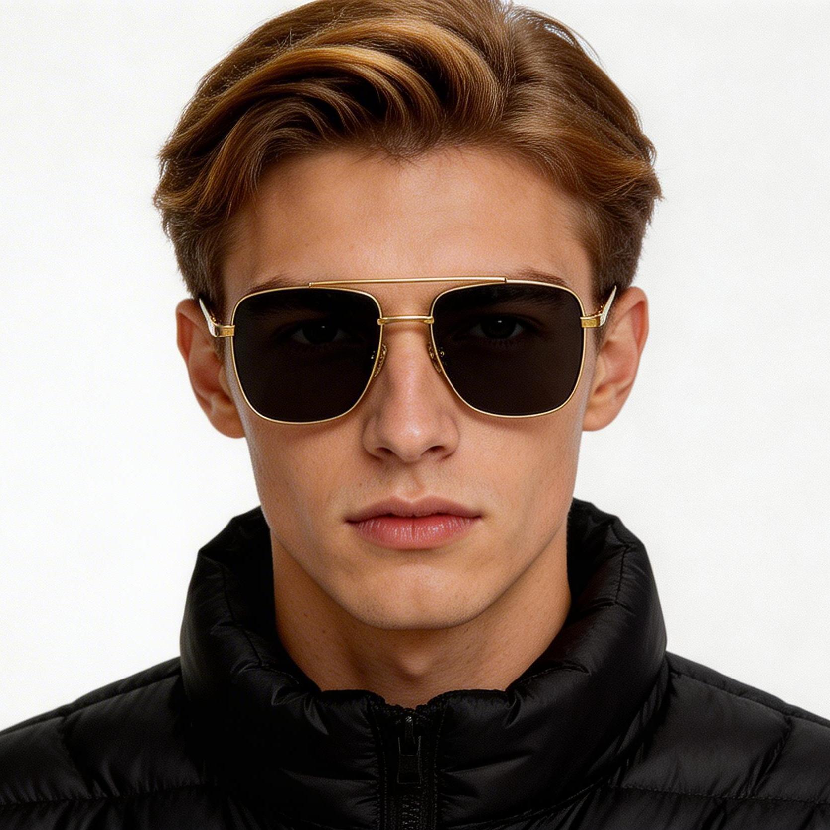 bs1913-0672_black_aviator_titanium_sunglasses_model