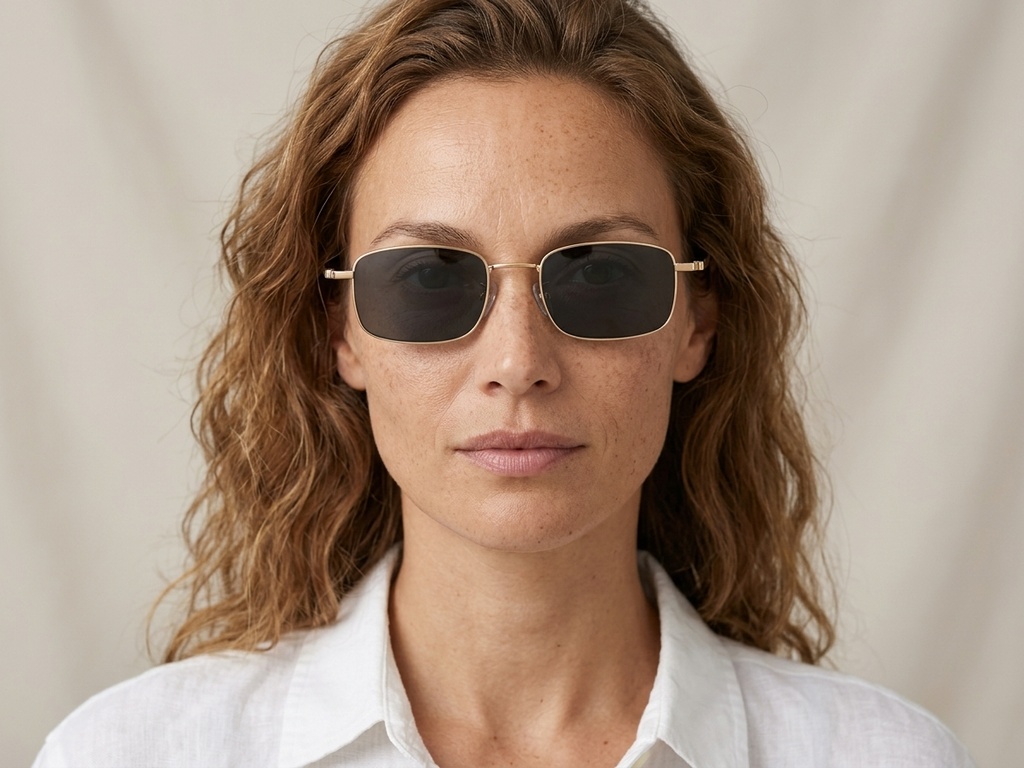 BS1913-0678_Golden_Rectangular_Titanium_sunglasses-tryon_female