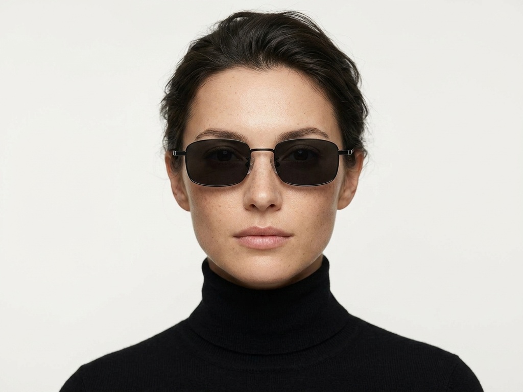 BS1913-0679_Black_Rectangular_Titanium_sunglasses-tryon_female
