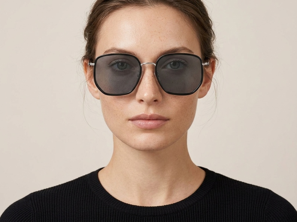 BS1913-0683_Black_Geometric_Metal_sunglasses-tryon_female
