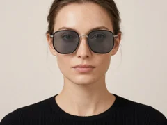 BS1913-0683_Black_Geometric_Metal_sunglasses-tryon_female