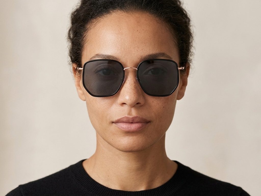 BS1913-0684_Black_Geometric_Metal_sunglasses-tryon_female