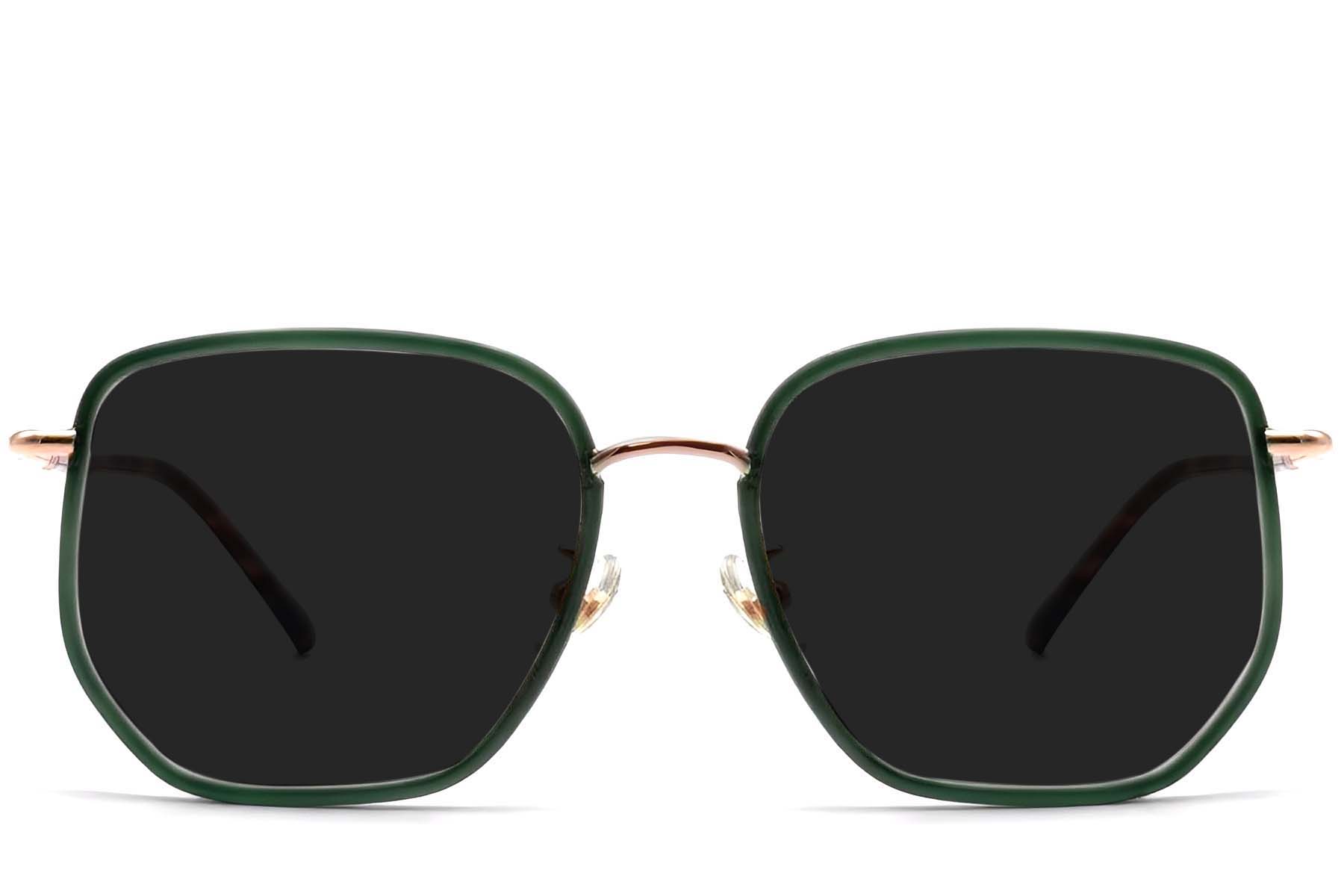 BS1913-0685_Green_Geometric_Metal_sunglasses_front