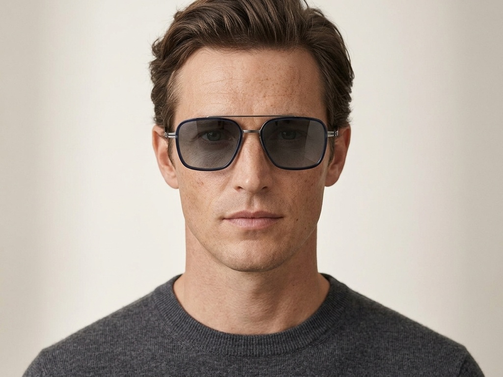 BS1913-0691_Black_Aviator_Titanium_sunglasses-tryon_male