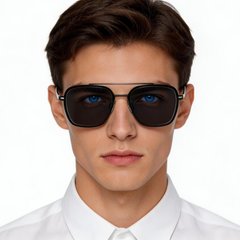 bs1913-0691_black_aviator_titanium_sunglasses_model