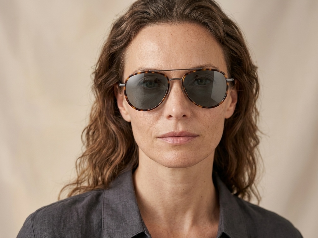 BS1913-0692_Tortoiseshell_Aviator_Titanium_sunglasses-tryon_female