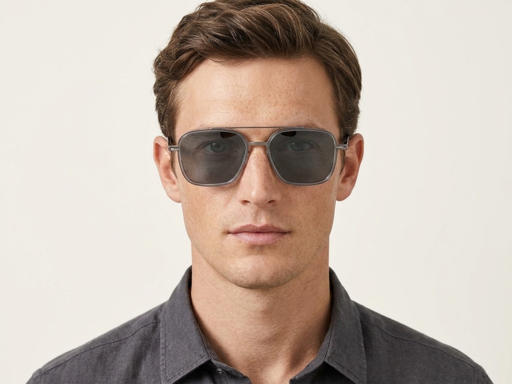 BS1913-0693_Grey_Aviator_Titanium_sunglasses-tryon_male