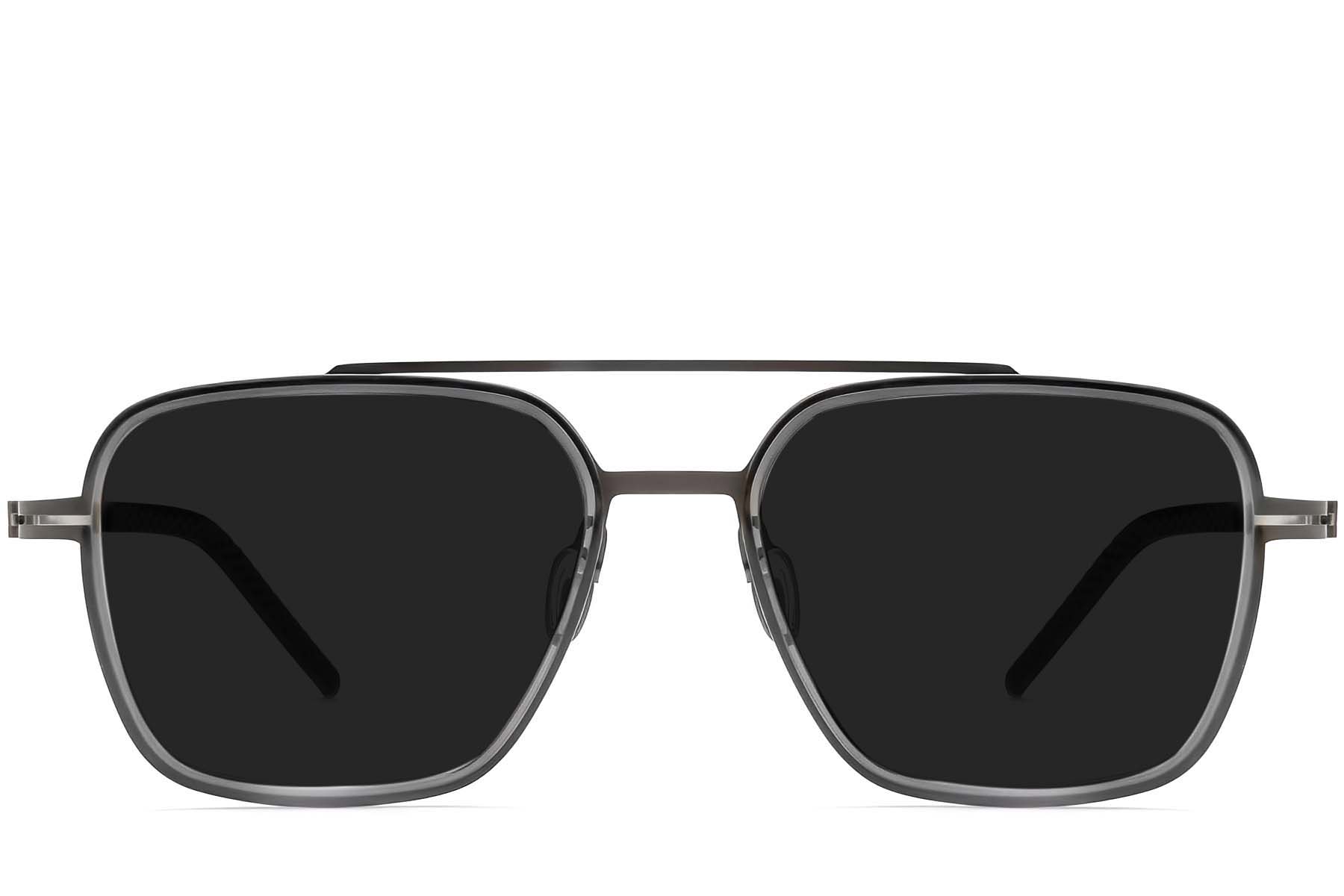 BS1913-0693_Grey_Aviator_Titanium_sunglasses_front