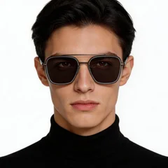 bs1913-0693_grey_aviator_titanium_sunglasses_model