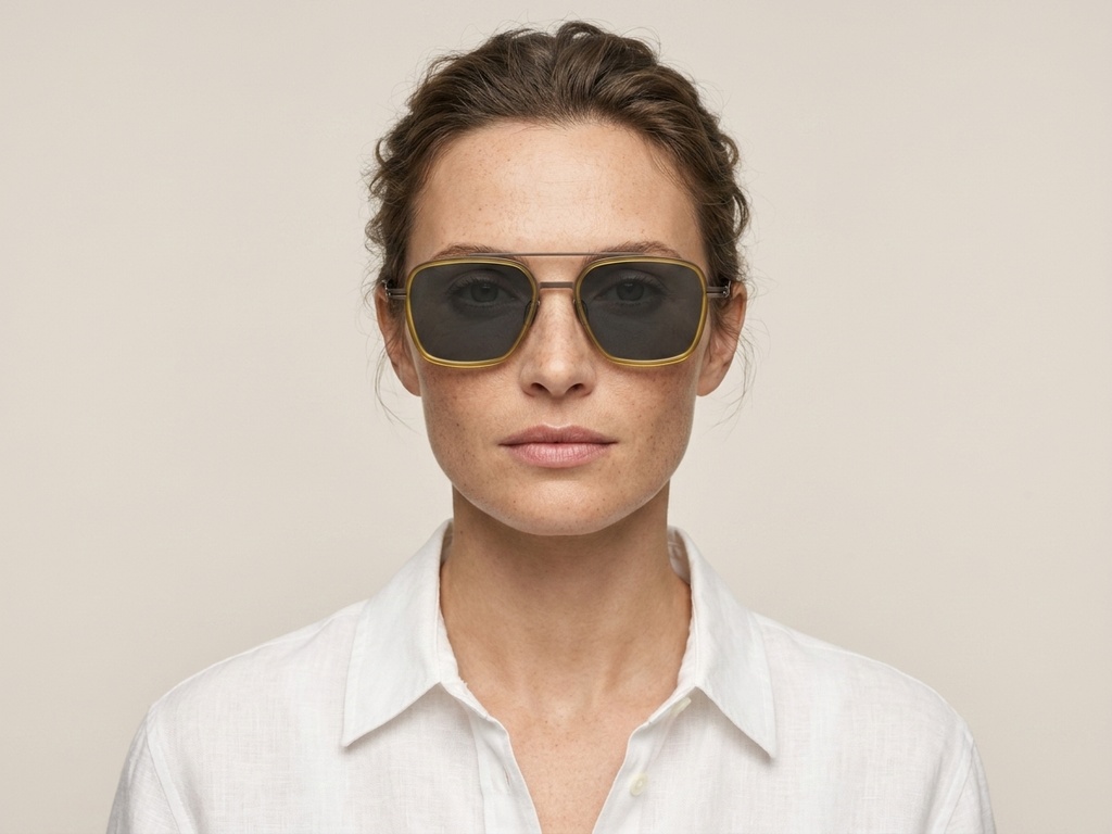 BS1913-0695_Green_Aviator_Titanium_sunglasses-tryon_female