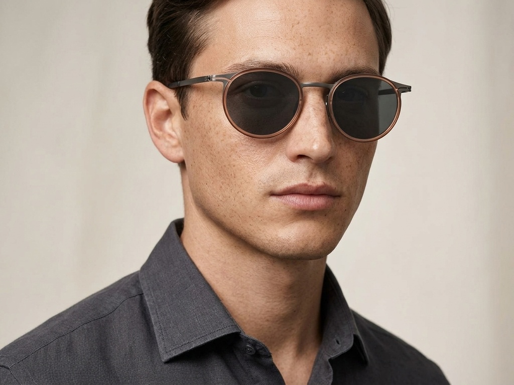 BS1913-0700_Brown_Oval_Titanium_sunglasses-tryon_male