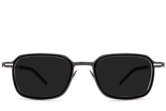 BS1913-0701_Black_Rectangular_Titanium_sunglasses_front