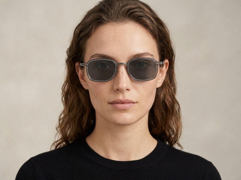 BS1913-0703_Grey_Rectangular_Titanium_sunglasses-tryon_female