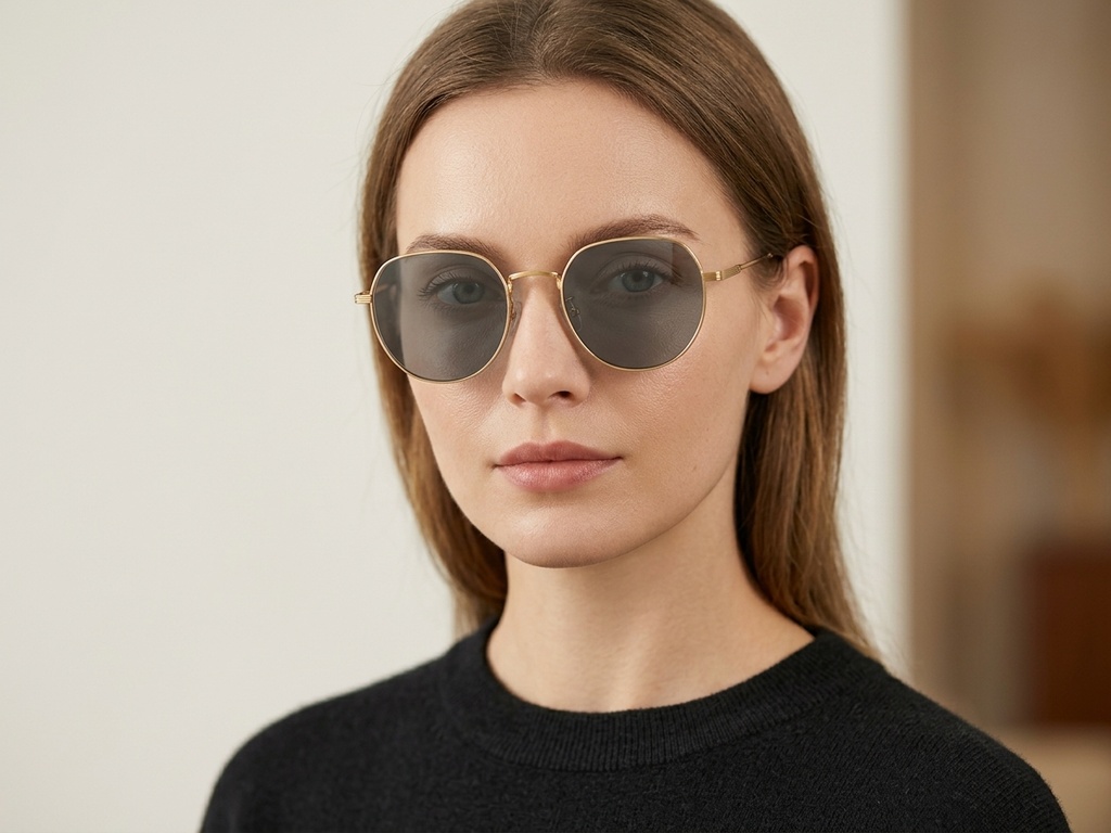 BS1913-0705_Golden_Oval_Titanium_sunglasses-tryon_female