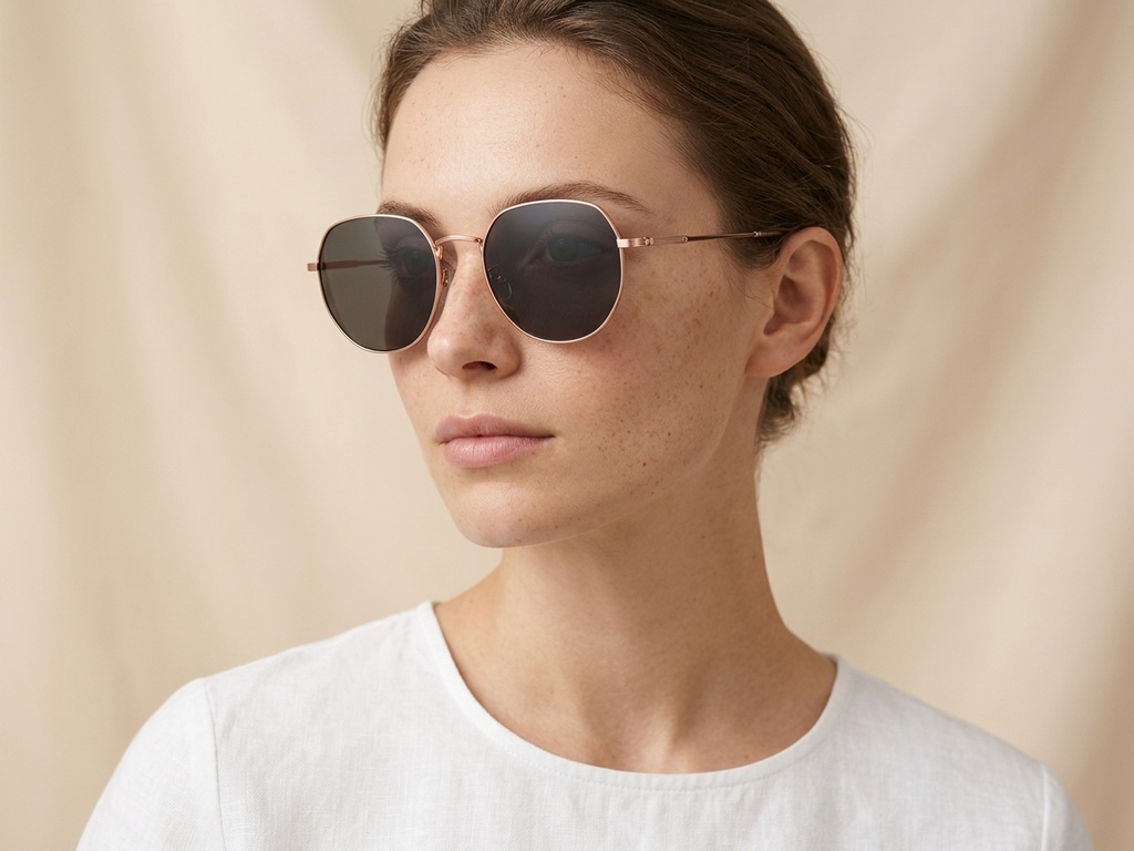 BS1913-0710_Pink_Oval_Titanium_sunglasses-tryon_female