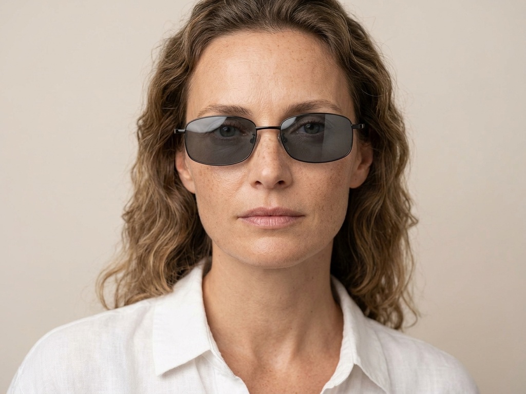 BS1913-0711_Black_Rectangular_Titanium_sunglasses-tryon_female