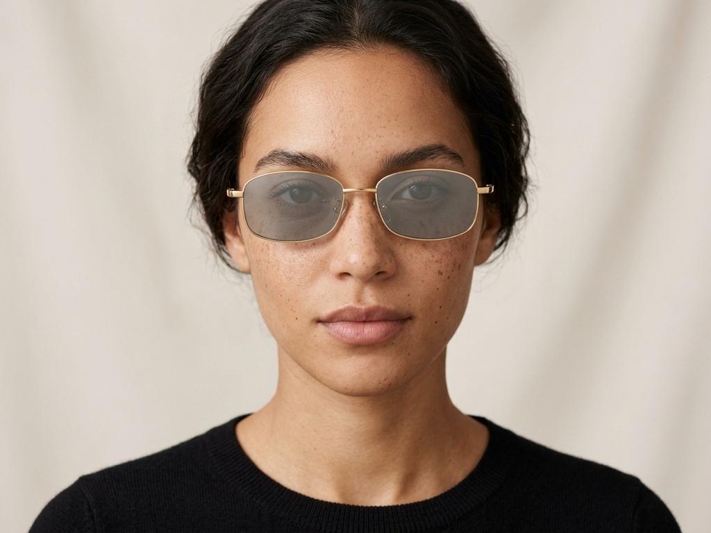 BS1913-0713_Golden_Rectangular_Titanium_sunglasses-tryon_female