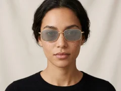 BS1913-0713_Golden_Rectangular_Titanium_sunglasses-tryon_female