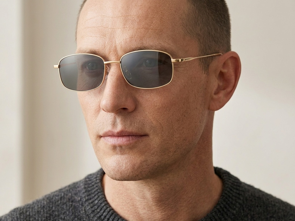BS1913-0713_Golden_Rectangular_Titanium_sunglasses-tryon_male