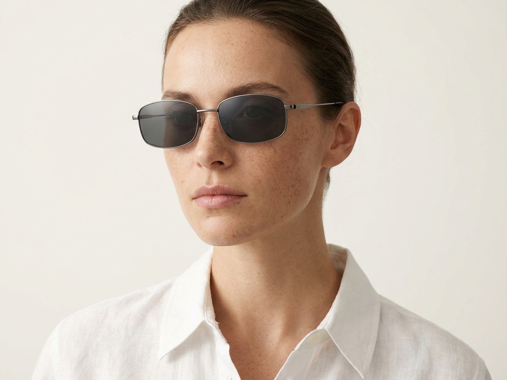 BS1913-0715_Grey_Rectangular_Titanium_sunglasses-tryon_female