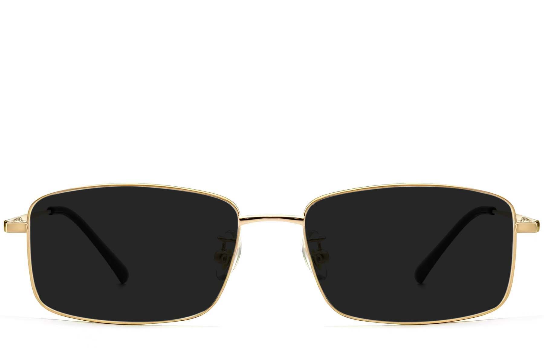 BS1913-0716_Golden_Rectangular_Titanium_sunglasses_front