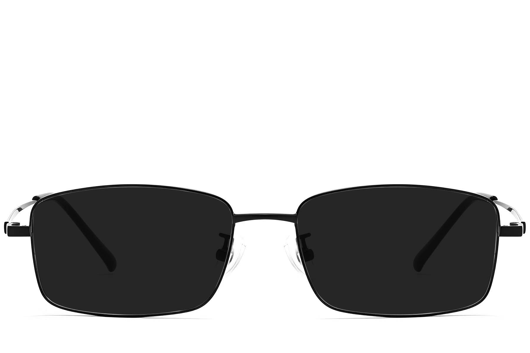 BS1913-0717_Black_Rectangular_Titanium_sunglasses_front