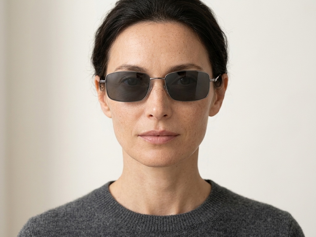 BS1913-0719_Grey_Rectangular_Titanium_sunglasses-tryon_female
