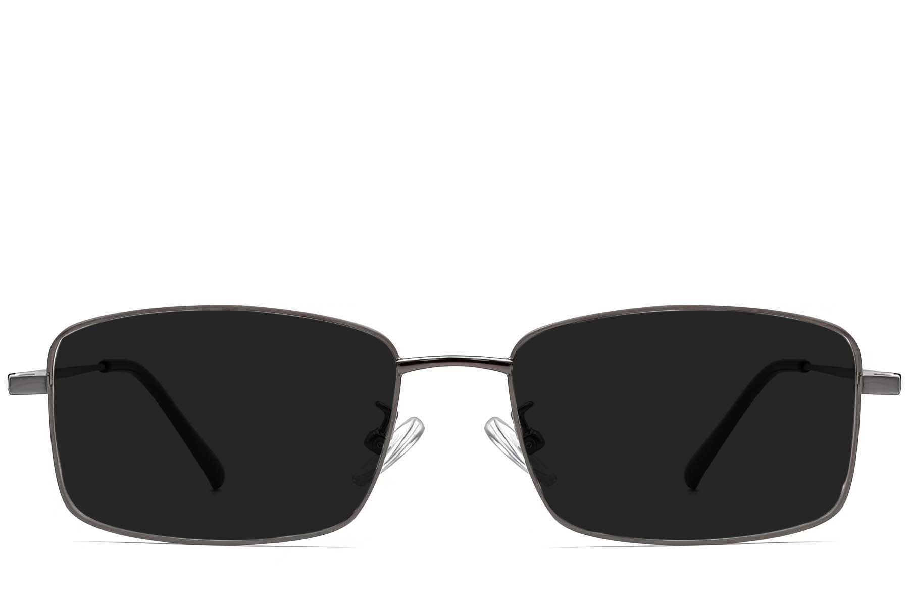 BS1913-0719_Grey_Rectangular_Titanium_sunglasses_front