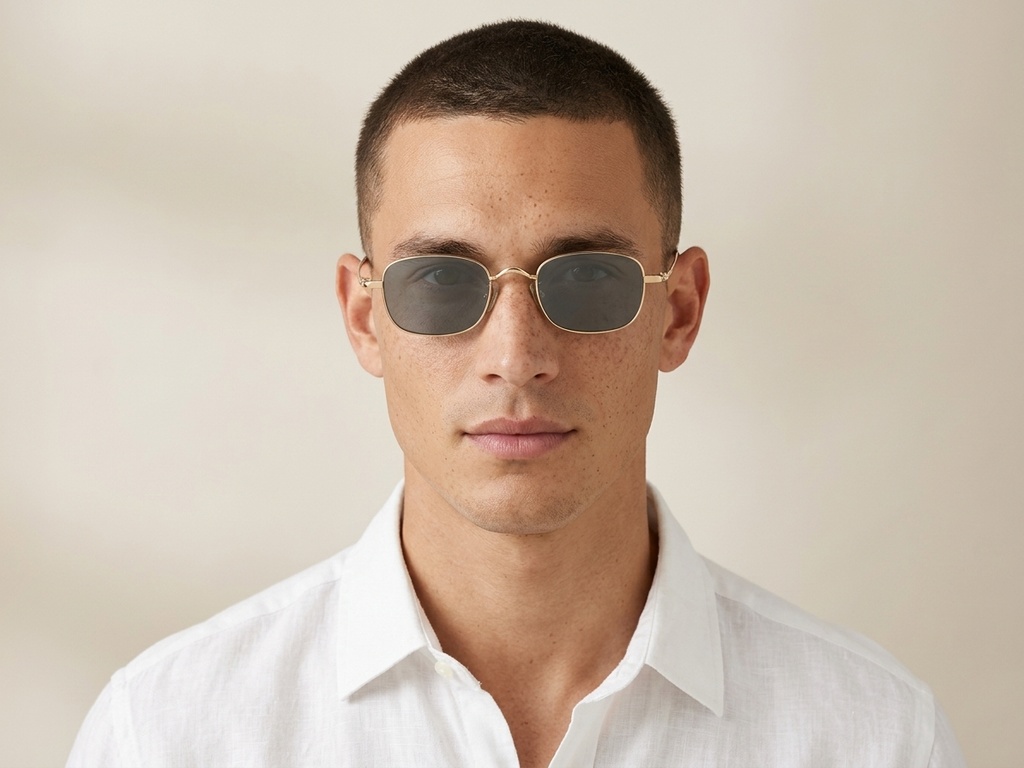 BS1913-0720_Golden_Rectangular_Titanium_sunglasses-tryon_male