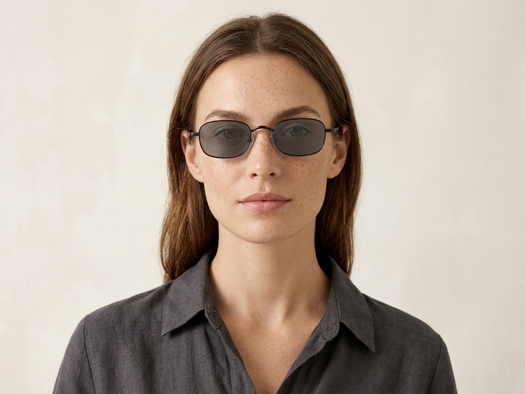 BS1913-0721_Black_Rectangular_Titanium_sunglasses-tryon_female