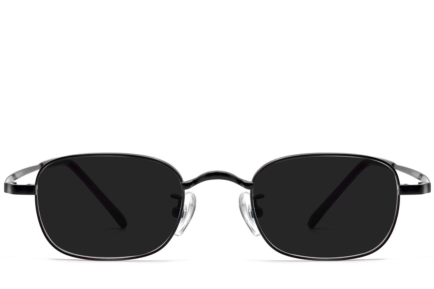 BS1913-0721_Black_Rectangular_Titanium_sunglasses_front