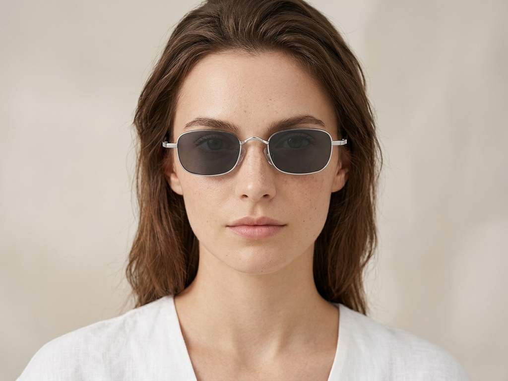 BS1913-0723_Black_Rectangular_Titanium_sunglasses-tryon_female