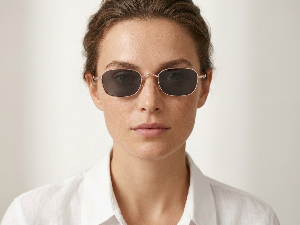 BS1913-0725_Pink_Rectangular_Titanium_sunglasses-tryon_female