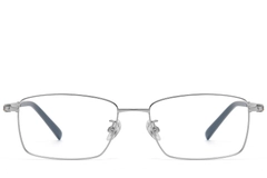 BS1913-0729_Silver_Rectangular_Titanium_Glasses_front