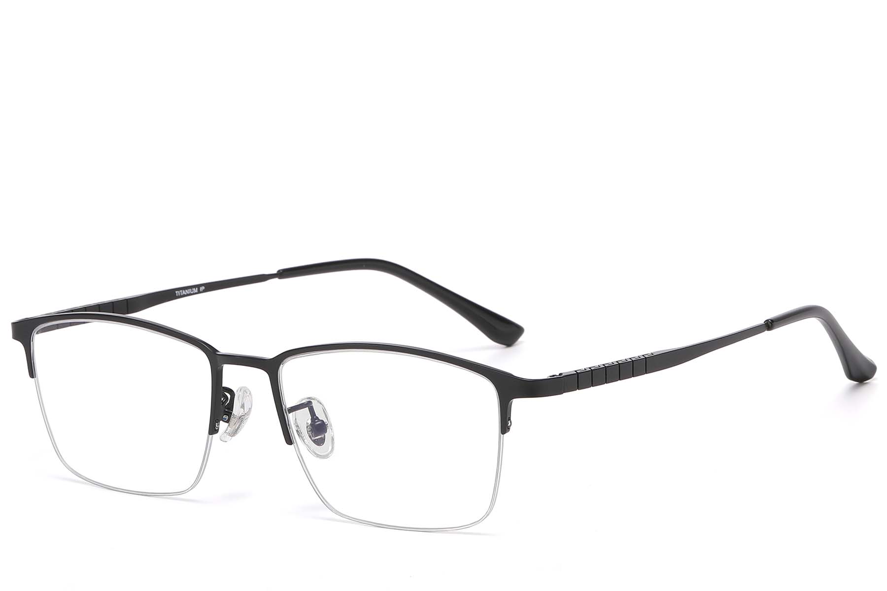 BS1913-0731_Black_Semi-rimless_Titanium_Glasses_corner