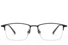 BS1913-0731_Black_Semi-rimless_Titanium_Glasses_front