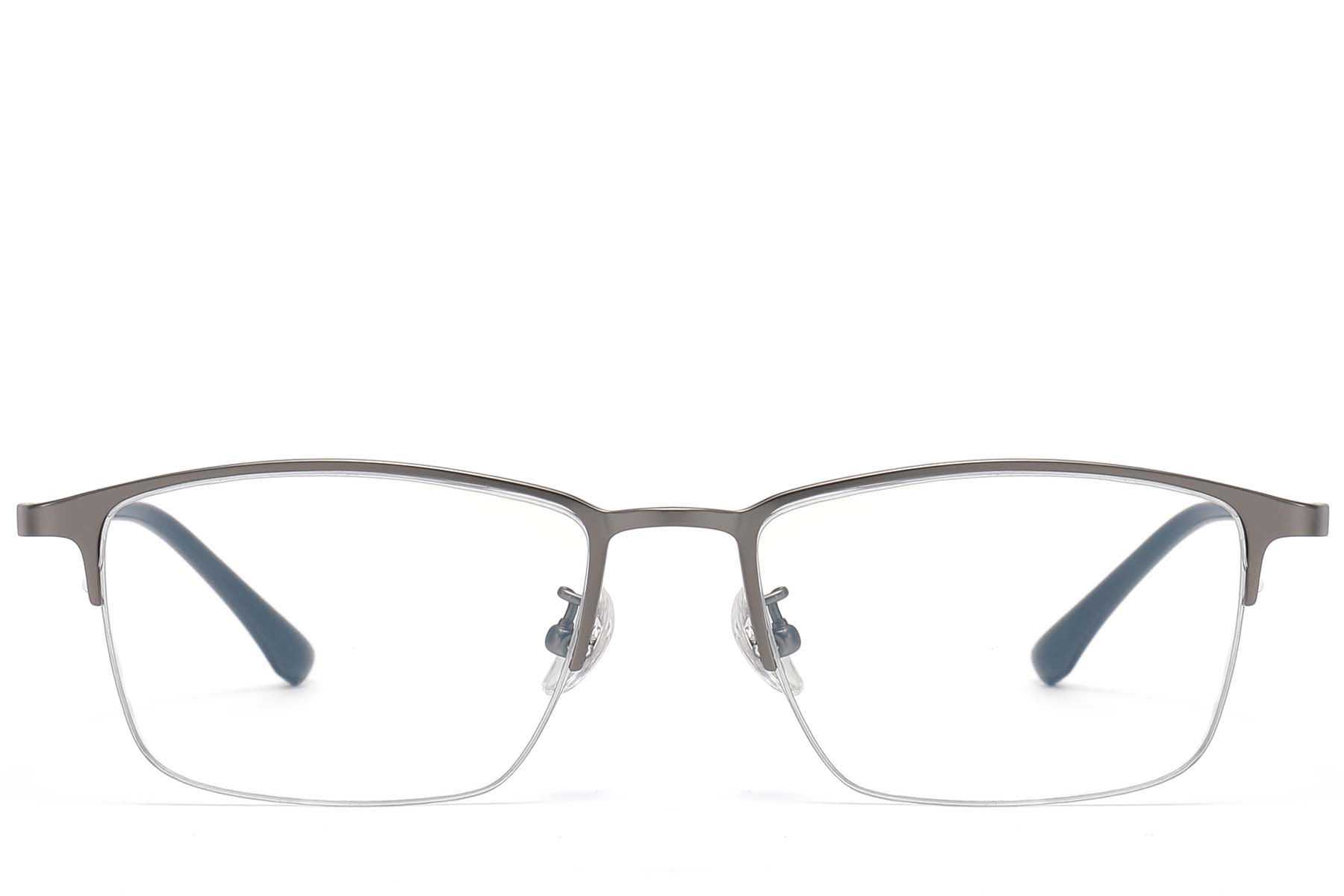 BS1913-0734_Grey_Semi-rimless_Titanium_Glasses_front