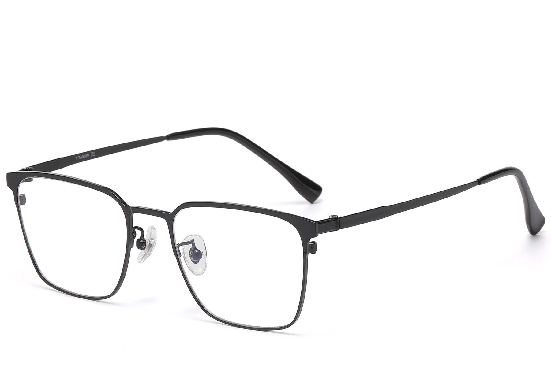 BS1913-0736_Black_Semi-rimless_Titanium_Glasses_corner