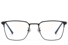 BS1913-0736_Black_Semi-rimless_Titanium_Glasses_front