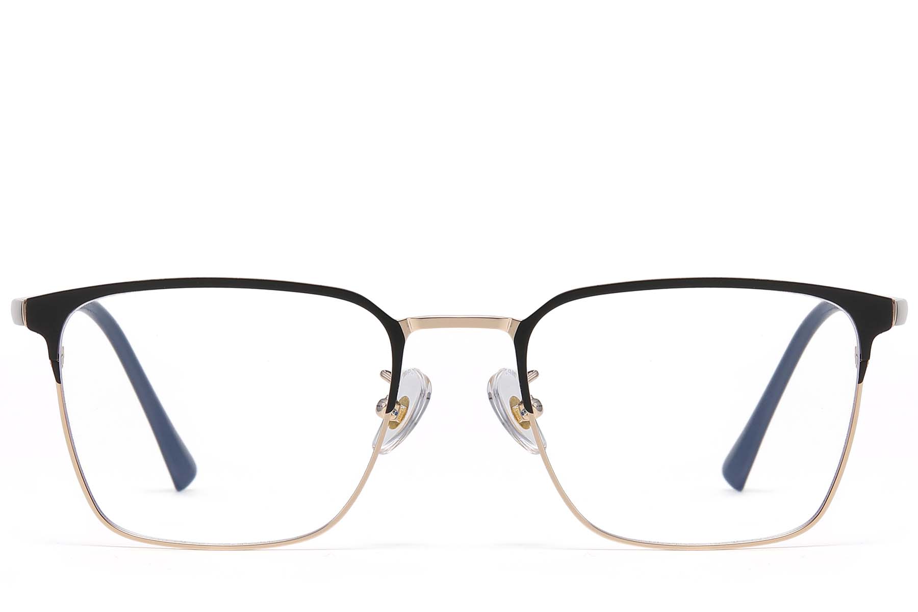 BS1913-0737_Golden_Semi-rimless_Titanium_Glasses_front