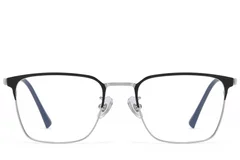 BS1913-0738_Silver_Semi-rimless_Titanium_Glasses_front