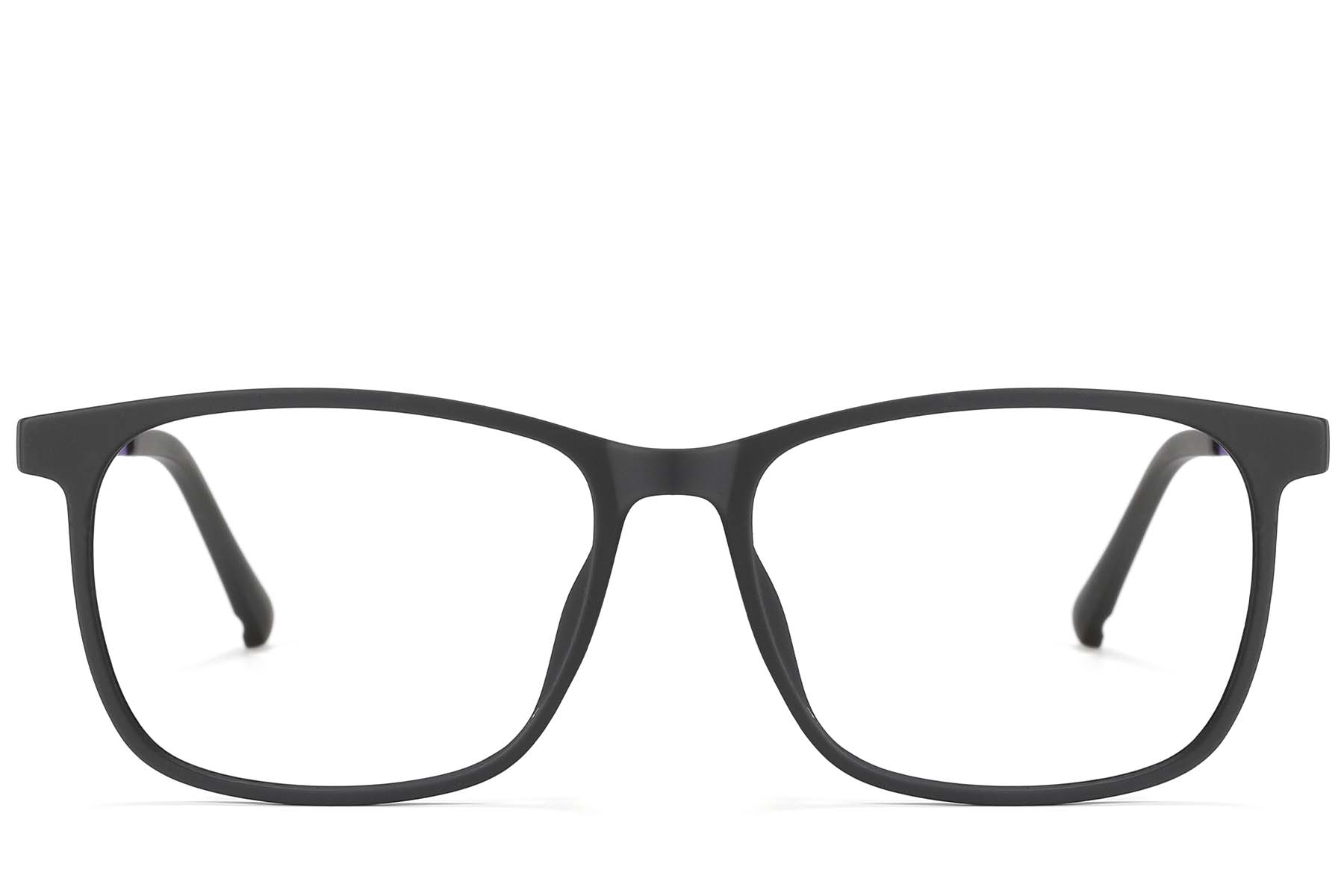 BS1913-0743_Black_Rectangular_TR90_Glasses_front