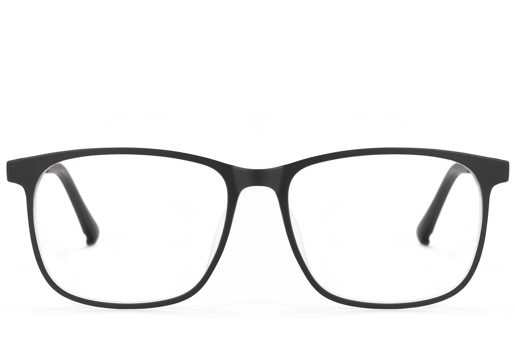 BS1913-0744_Black_Rectangular_TR90_Glasses_front