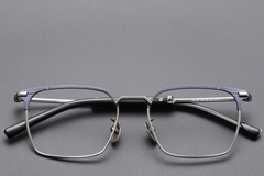 BS1913-0751_Blue_Semi-rimless_Titanium_Glasses_front